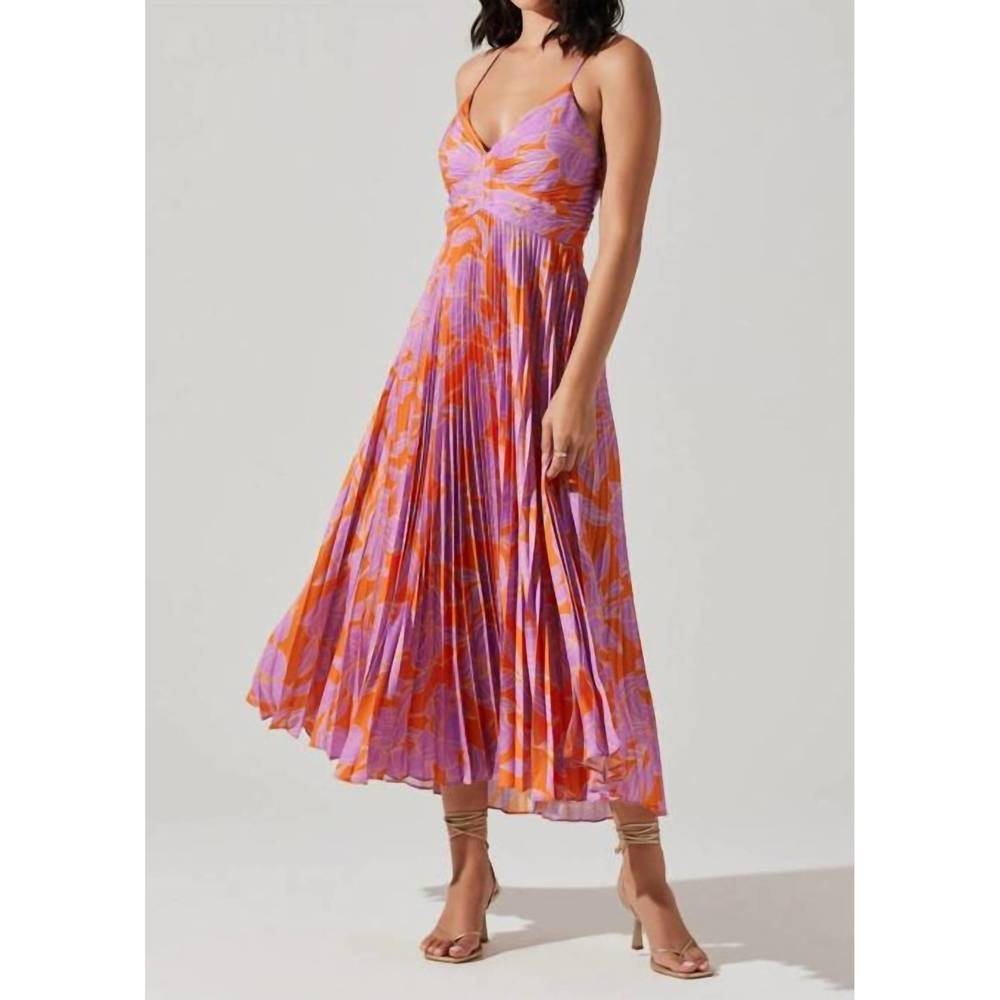 ASTR blythe dress in purple florals